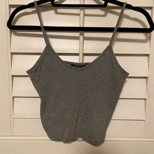 Topshop Grey ribbed crop top